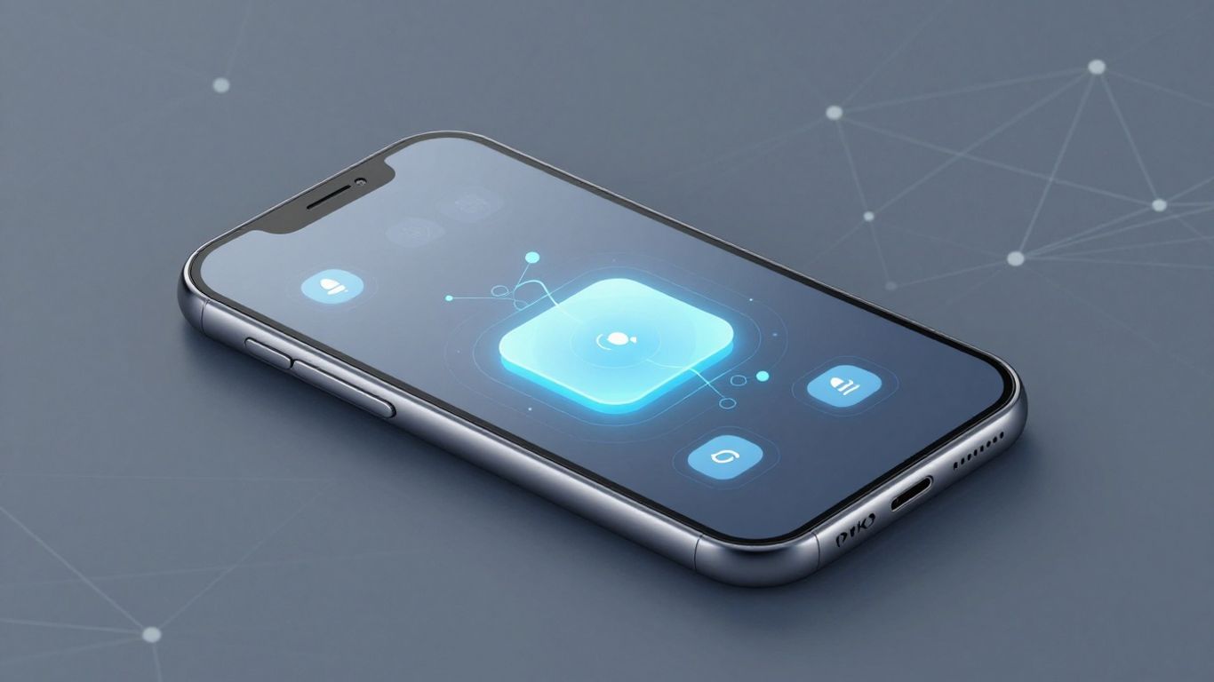 Futuristic Web3 wallet interface with abstract financial network.